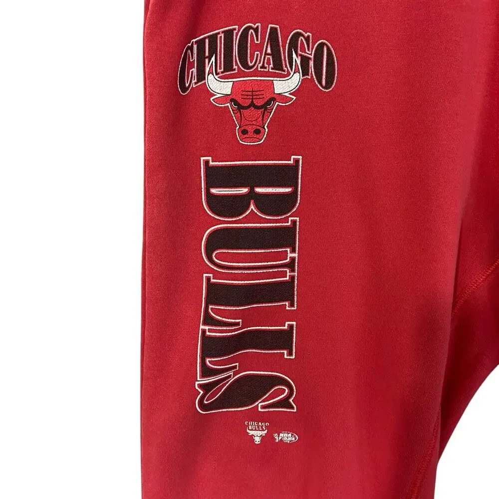 Mitchell and Ness Chicago Bulls Red Joggers Drawstring Vintage Size Large